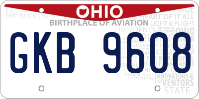 OH license plate GKB9608