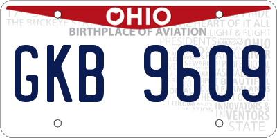 OH license plate GKB9609