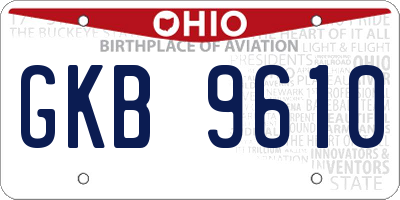 OH license plate GKB9610
