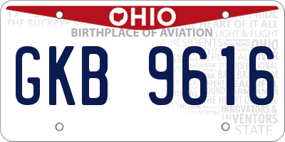 OH license plate GKB9616