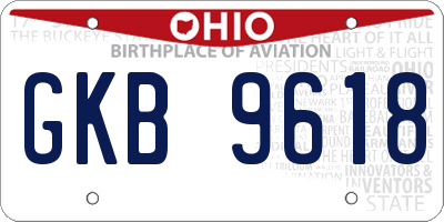 OH license plate GKB9618