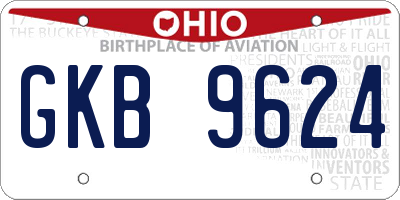 OH license plate GKB9624