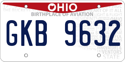 OH license plate GKB9632
