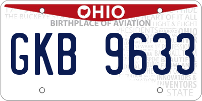OH license plate GKB9633
