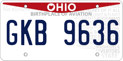OH license plate GKB9636