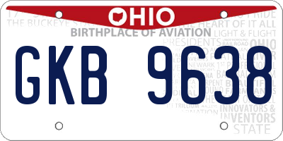 OH license plate GKB9638