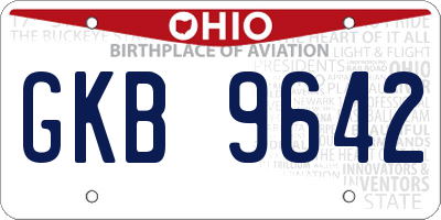 OH license plate GKB9642