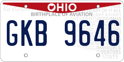 OH license plate GKB9646