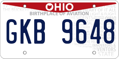 OH license plate GKB9648