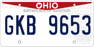 OH license plate GKB9653