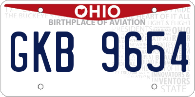 OH license plate GKB9654