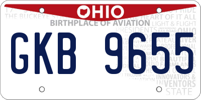 OH license plate GKB9655