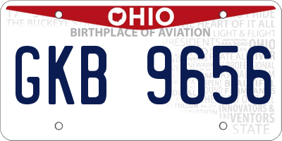 OH license plate GKB9656