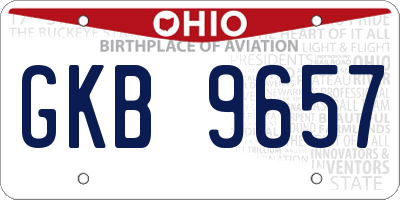 OH license plate GKB9657