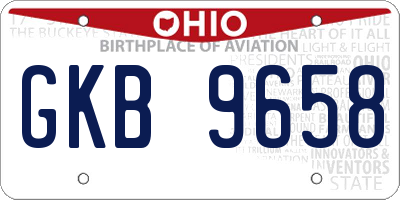 OH license plate GKB9658