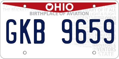 OH license plate GKB9659