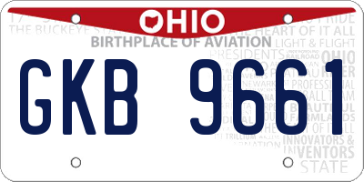 OH license plate GKB9661