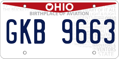 OH license plate GKB9663