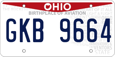 OH license plate GKB9664