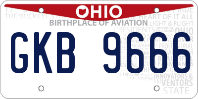 OH license plate GKB9666