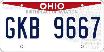 OH license plate GKB9667