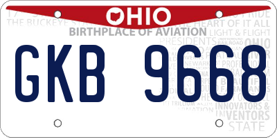 OH license plate GKB9668