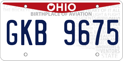 OH license plate GKB9675