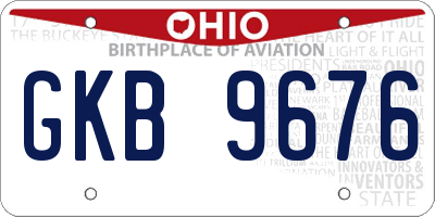 OH license plate GKB9676