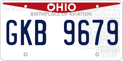 OH license plate GKB9679