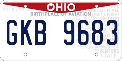 OH license plate GKB9683
