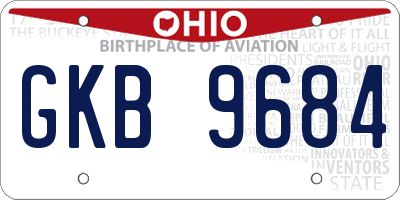OH license plate GKB9684