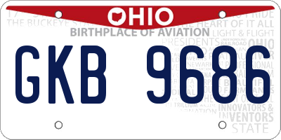 OH license plate GKB9686