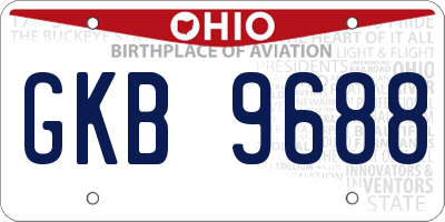 OH license plate GKB9688