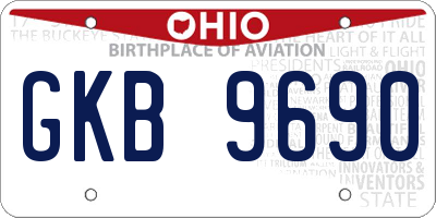OH license plate GKB9690