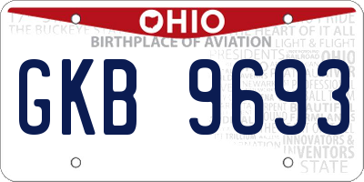OH license plate GKB9693