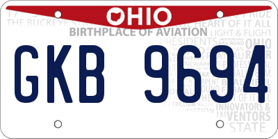 OH license plate GKB9694