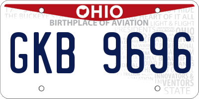 OH license plate GKB9696