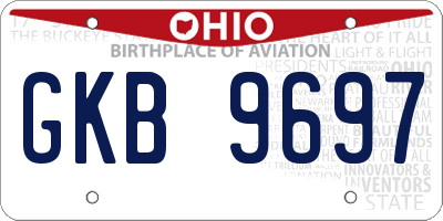 OH license plate GKB9697