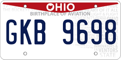 OH license plate GKB9698