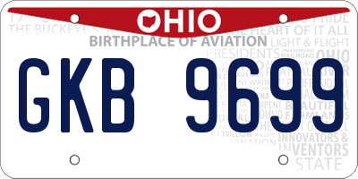 OH license plate GKB9699