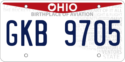 OH license plate GKB9705