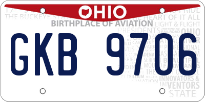 OH license plate GKB9706