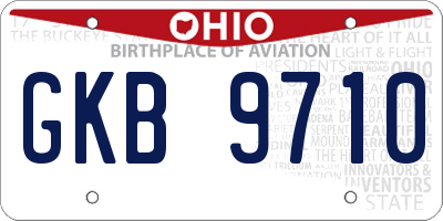 OH license plate GKB9710