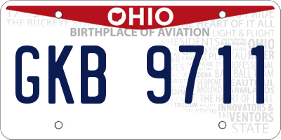 OH license plate GKB9711