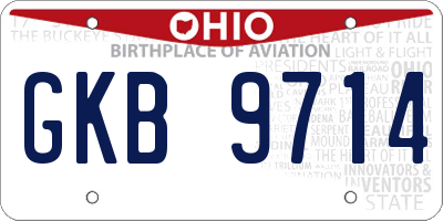 OH license plate GKB9714