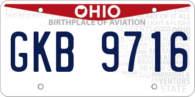 OH license plate GKB9716
