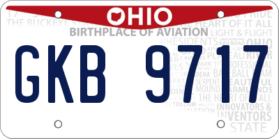OH license plate GKB9717
