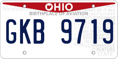 OH license plate GKB9719