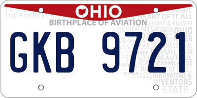 OH license plate GKB9721