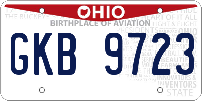OH license plate GKB9723